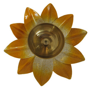 Brass Lotus Diya Yellow Big